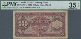 Latvia / Lettland: 10 Latu 1925, P.24d, Minor Traces Of Glue At Upper Left And Right Corner On Front - Latvia