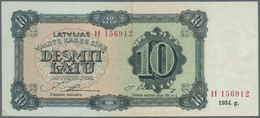Latvia / Lettland: 10 Latu 1934 P. 25c, Issued Note, Series H, Sign. Annuss, Light Vertical Folds In - Lettonia
