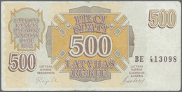 Latvia / Lettland: 500 Rublu 1992 P. 42, Series BE, Error W/o Watermark In Paper, Circulated Note Wi - Lettonia