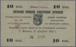 Latvia / Lettland: Mitau City Government 10 Kopeks 1915, Pick NL (PLATBARZDIS #4), Several Folds And - Lettonia