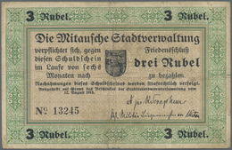 Latvia / Lettland: Mitau City Government 3 Rubles 1915, Pick NL (PLATBARZDIS #15a) With Text "pehz" - Latvia