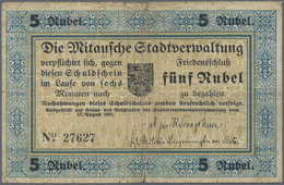 Latvia / Lettland: Mitau City Government 5 Rubles 1915, Pick NL (PLATBARZDIS #16b) With Text "pehs" - Latvia