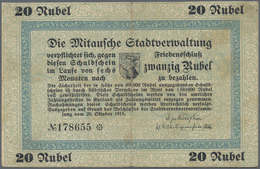 Latvia / Lettland: Mitau City Government 20 Rubles 1915, Pick NL (PLATBARZDIS #32), Highly Rare Note - Latvia