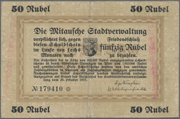 Latvia / Lettland: Mitau City Government 50 Rubles 1915, Pick NL (PLATBARZDIS #33), Extraordinary Ra - Latvia