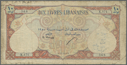 Lebanon / Libanon: Banque De Syrie Et Du Liban 10 Livres 1950, P.50a, Small Border Tears With Lightl - Libano