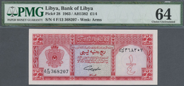 Libya / Libyen: 1/4 Pound AH1382 (1963), P.28 In Perfect Condition, PMG Graded 64 Choice Uncirculate - Libia