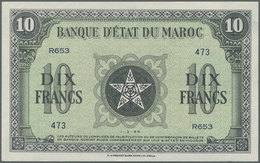 Morocco / Marokko: Set Of 2 CONSECUTIVE Notes 10 Francs 1944 P. 25 In Condition: UNC. (2 Pcs) - Marocco