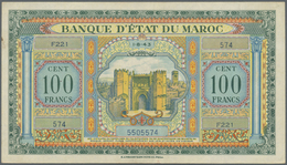 Morocco / Marokko: 100 Francs 1943 P. 27 With Light Folds In Paper, No Holes Or Tears, Crisp And Bri - Marocco