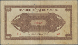 Morocco / Marokko: Set Of 2 Notes 1000 Francs 1943 P. 28, Both In Similar Condition With Folds And C - Marocco