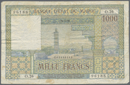 Morocco / Marokko: Set Of 10 Notes 1000 Francs 1952/1956 P. 47, All In Used Condition With Folds, Cr - Marocco