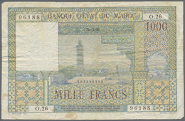 Morocco / Marokko: Set Of 10 Notes 1000 Francs 1952/1956 P. 47, All In Used Condition With Folds, Cr - Morocco