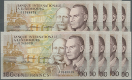 Luxembourg: Set Of 10 CONSECUTIVE Notes Of 100 Francs 1981 P. 14a, All In Condition: UNC. (10 Pcs Co - Lussemburgo