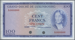 Luxembourg: 100 Francs ND(1963) Color Trial P. 52ct In Blue Color Instead Of Red, Traces Of Former A - Lussemburgo