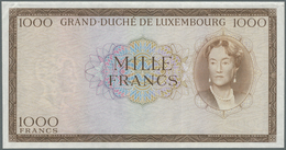 Luxembourg: 1000 Francs ND P. 52B Proof Print Without Serial And Signatures, Horizontal Fold Along T - Lussemburgo