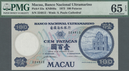 Macau / Macao: 100 Patacas 1973, P.53a, Highly Rare Note In Excellent Condition, PMG Graded 65 EPQ - Macao