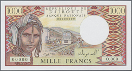 Madagascar: Seldom Seen 1000 Francs ND Specimen / Proof P. 37s Without Watermark, With Zero Serial N - Madagascar