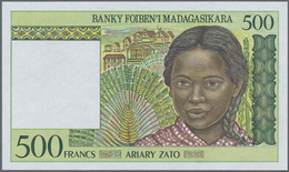 Madagascar: 500 Francs ND(1994-95) Specimen Proof P. 75s Without Watermark, Without Serial Numbers I - Madagascar