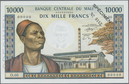 Mali: 10.000 Francs ND(1970-84) Specimen P. 15s, Light Center Fold And Dints In Paper, Perforation S - Mali