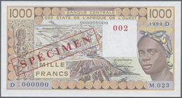 Mali: West African States Letter "D" For Mali 500 Francs ND Specimen P. 406Ds With Zero Serial Numbe - Mali