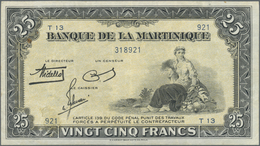 Martinique: 25 Francs 1943 P. 17, Pressed, Minor Pinholes, Light Staining At Lower Left, Still Nice - Altri & Non Classificati