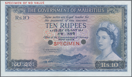 Mauritius:  Government Of Mauritius 10 Rupees ND(1954) Color Trial Specimen In Blue Instead Of Red C - Mauritius