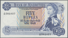 Mauritius: Set With 8 Banknotes 1967 5 Rupees A/46 581027, 25 Rupees A/11 116320. 50 Rupees 6x A/12 - Maurice