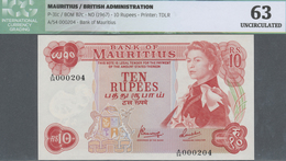 Mauritius: 10 Rupees ND(1967) P. 31c, ICG Graded 63 UNC. - Mauritius