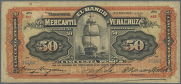 Mexico: Banco Mercantil De Veracruz 50 Pesos November 8th 1905, P.S441, Highly Rare Note In Nice Con - Messico