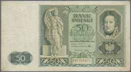 Poland / Polen: Pair With 50 Zlotych 1936, P.78a, Highly Rare Note With Some Handling Traces Like Fo - Polonia