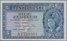 Poland / Polen: 5 Zlotych 1939 Remainder, P.81r In UNC Condition - Polonia