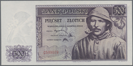 Poland / Polen: 500 Zlotych 1939 Remainder, P.86r, Tiny Dint At Upper Left Border, Otherwise Perfect - Polonia