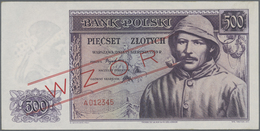 Poland / Polen: 500 Zlotych 1939 SPECIMEN, P.86s, Tiny Dint At Upper Left And Right Corner And Tiny - Pologne