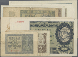 Poland / Polen: Set With 9 Banknotes 1940 Issue Containing 1, 2, 5, 2 X 10, 20, 50, 100 And 500 Zlot - Poland