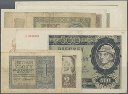 Poland / Polen: Set With 9 Banknotes 1940 Issue Containing 1, 2, 5, 2 X 10, 20, 50, 100 And 500 Zlot - Polen