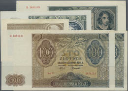 Poland / Polen: Set With 5 Banknotes 1941 Issue, Containing 2, 5, 50 And 2 X 100 Zlotych P.100-103 I - Poland