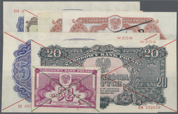 Poland / Polen: Lot With 7 Specimen Of The 1944 Series Containing 50 Groszy With Ovpt “WZOR”, 2 Zlot - Polonia