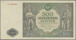 Poland / Polen: 500 Zlotych 1946, P.121, Lightly Toned Paper With A Few Folds And Tiny Spots. Condit - Pologne