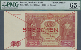 Poland / Polen: 100 Zlotych 1946 SPECIMEN, P.129s, Lightly Toned Paper With Pencil Annotaions At Low - Polonia