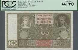Netherlands / Niederlande: 100 Gulden 1944, P.51c In Perfect Condition, PCGS Graded 66 Gem New PPQ - Altri & Non Classificati