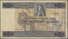 Netherlands / Niederlande: 500 Gulden 1930 P. 52, Stronger Center And Vertical Fold, A 6mm Tear At T - Altri & Non Classificati