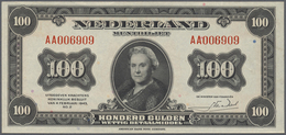 Netherlands / Niederlande: 100 Gulden 1943 P. 69a, Only A Very Very Light Center Fold, Light Handlin - Altri & Non Classificati