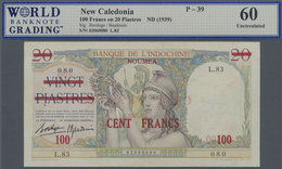 New Caledonia / Neu Kaledonien: 100 Francs Overprint On 20 Piastres ND(1939), P.39, Excellent Condit - Nouméa (Neukaledonien 1873-1985)