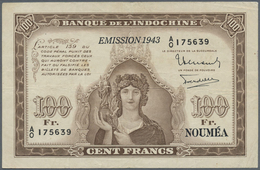 New Caledonia / Neu Kaledonien: 100 Francs 1943 P. 46a, Folds And Creases In Paper, Several Pinholes - Nouméa (New Caledonia 1873-1985)