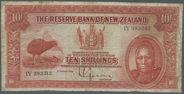 New Zealand / Neuseeland: 10 Shillings ND P. 154, Used With Several Folds And Creases, Stain In Pape - Nuova Zelanda