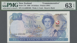 New Zealand / Neuseeland: 10 Dollars 1990 P. 176 Series AAA In Condition: PMG Graded 63 Choice UNC E - Nuova Zelanda