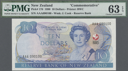 New Zealand / Neuseeland: 10 Dollars 1990 P. 176 Series AAA In Condition: PMG Graded 63 Choice UNC E - Neuseeland