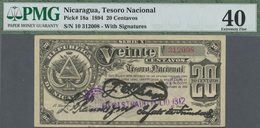 Nicaragua: Tesoro Nacional 20 Centavos 1894, P.18a, Lightly Toned Paper And Small Tear At Upper Left - Nicaragua