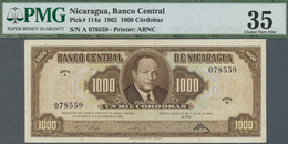 Nicaragua: Banco Central De Nicaragua 1000 Cordobas 1962, P.114a, Soft Vertical Bend At Center, Some - Nicaragua