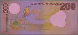 Nicaragua: Specimen Banknote POLYMER Proof Print - Nicaragua 200 Cordobas 2007 P. 205, Printing Stag - Nicaragua