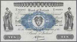 Northern Ireland / Nordirland: 10 Pounds 1942 P. 53b, Bank Of Ireland, Only Light Folds In Paper But - Altri & Non Classificati